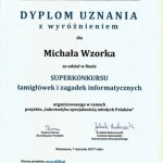 Powiększ zdjęcie Dyplom Michała Wzorka