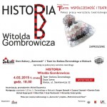  Zaproszenie na pokaz &quot;Historii&quot; W.Gombrowicza